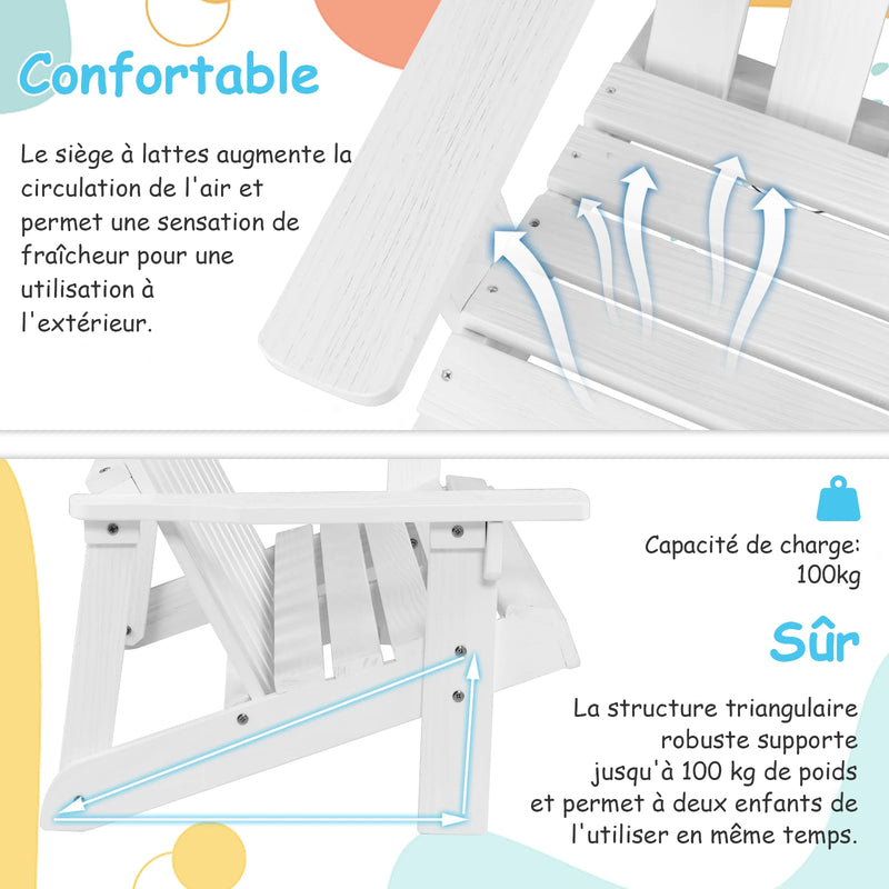 chaise adirondack pour enfants en bois résistante pour jardin et balcon