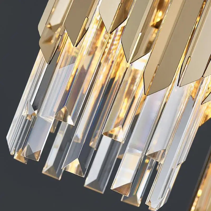 lustre en cristal chromé doré avec éclairage vintage intérieur - vue 11 sur 13