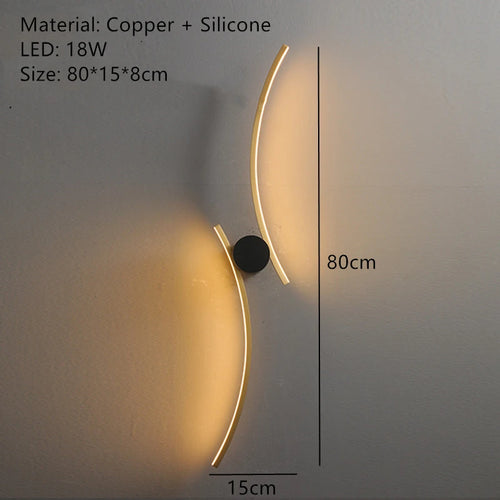 applique murale led moderne en laiton montage en surface - vue 15 sur 14