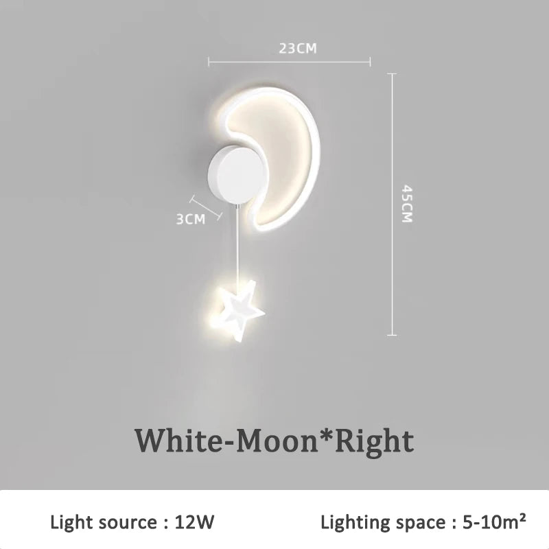 applique murale créative étoiles lune et nuages pour enfants - vue 10 sur 16