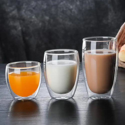 Tasses verre double paroi borosilicate isolant lot