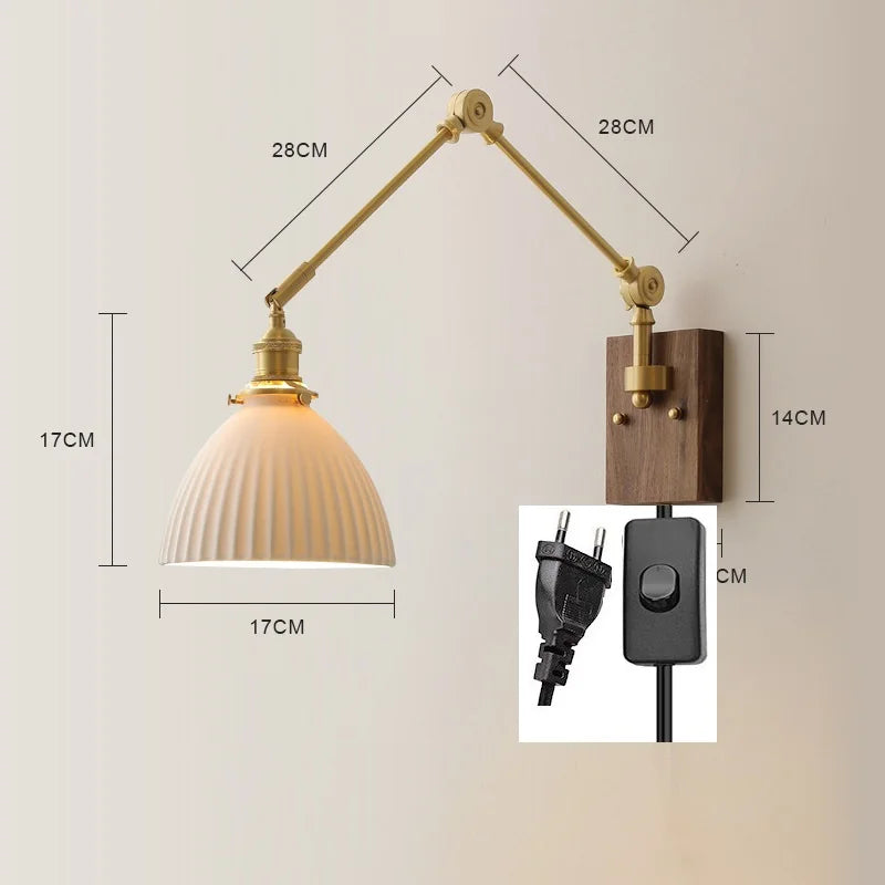 iwhd Applique murale led pivotante en cuivre avec interrupteur à chaîne - vue 10 sur 23