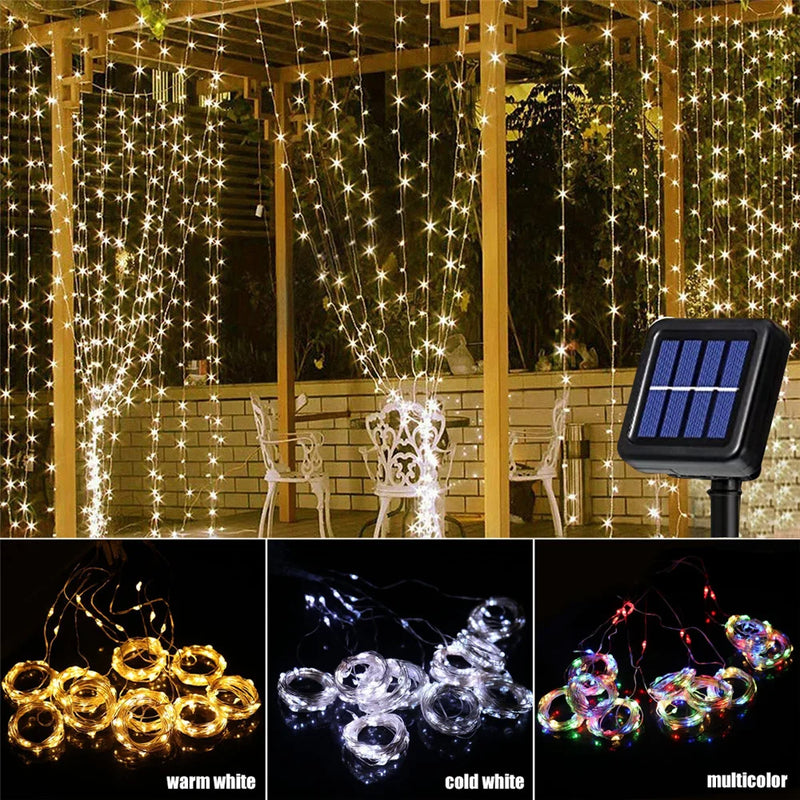 guirlande lumineuse solaire étanche 300 led pour extérieur décoratif
