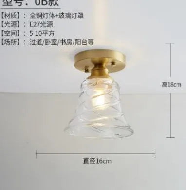 plafonnier led nordique vintage en verre pour intérieur moderne - vue 16 sur 18