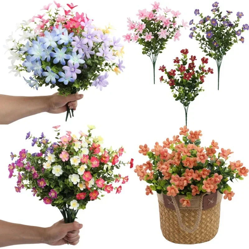 lot de 3 bouquets d eucalyptus artificiels en soie décoration intérieure - vue 3 sur 24