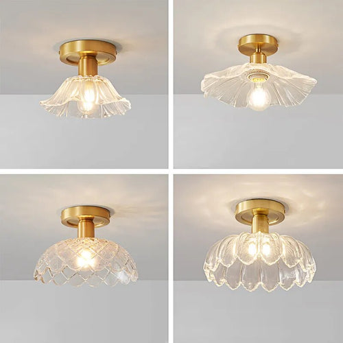 Lampe décoration plafonnier verre cuivre LED