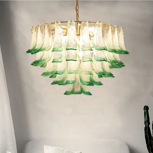 lustre de luxe en verre avec suspension led suspendu - vue 2 sur 9