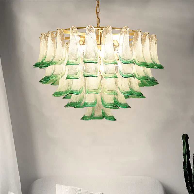 lustre de luxe en verre avec suspension led suspendu