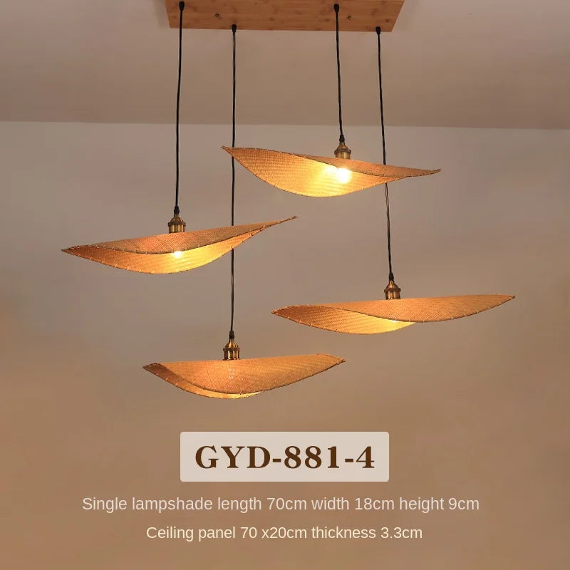 lustre en bambou style japonais pour décoration zen asiatique - vue 7 sur 11