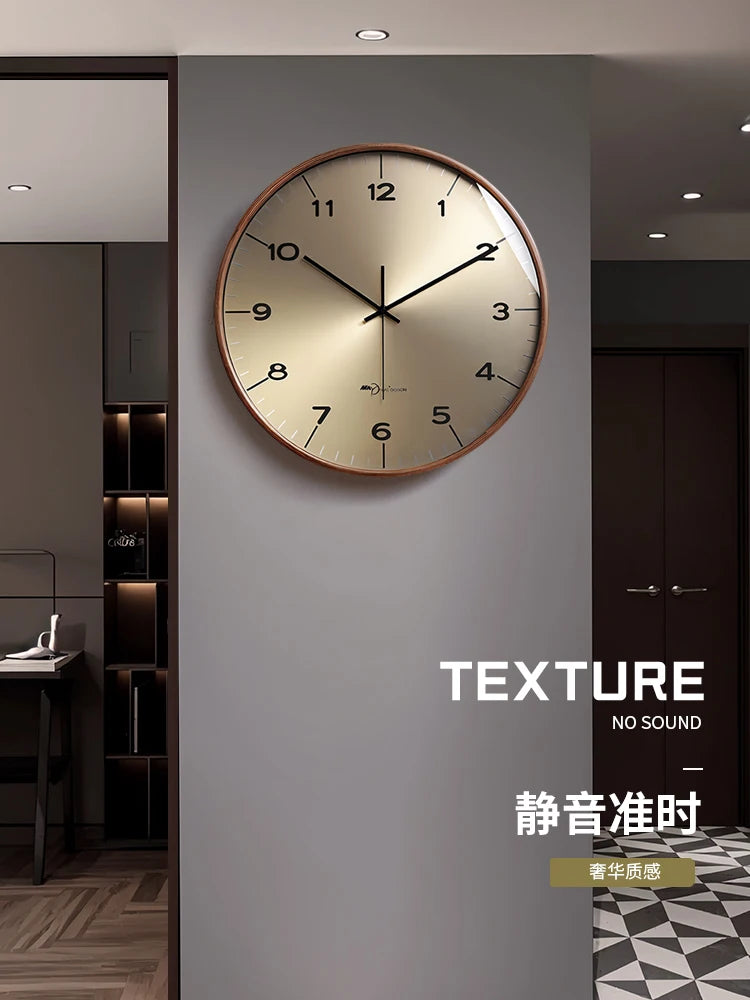 horloge murale moderne en bois massif pour décoration intérieure - vue 5 sur 12