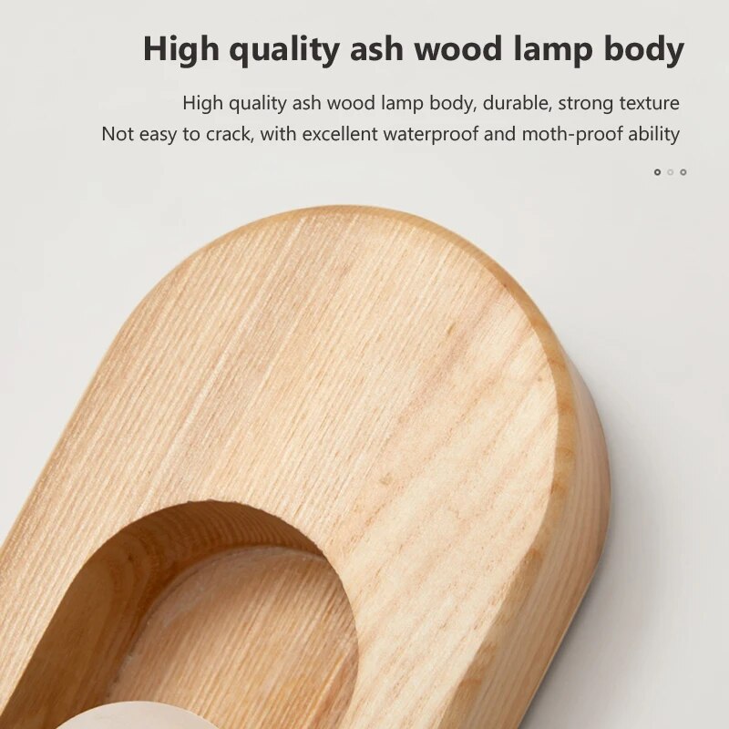 Applique murale LED nordique en bois massif - vue 7 sur 8