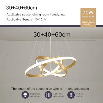 lustre moderne en style nordique avec télécommande et lumière led - vue 14 sur 30