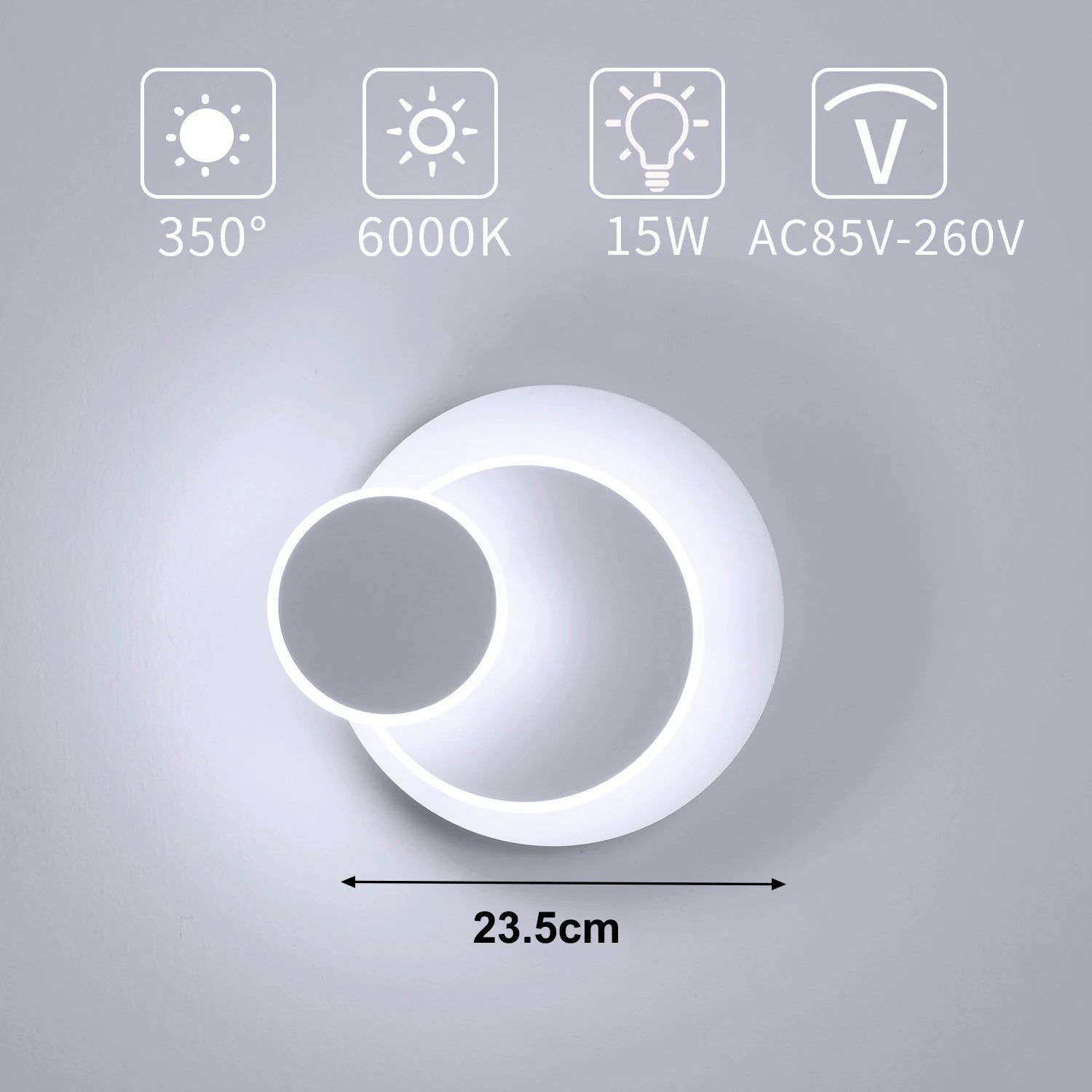 Applique murale LED moderne rotative - vue 10 sur 10