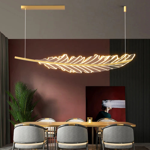 lustre en acrylique à intensité variable en forme de plume - vue 3 sur 6