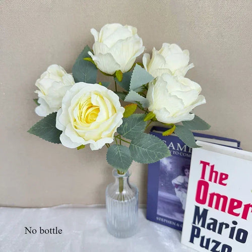 bouquet de roses artificielles en soie pour mariée décoration élégante