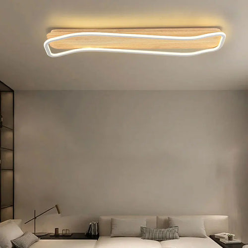 plafonnier led moderne en bois pour décoration intérieure - vue 3 sur 14