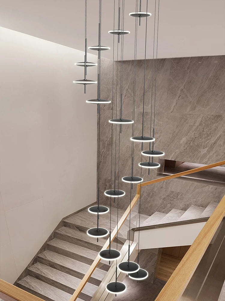 lustre nordique suspendu créatif en acrylique doré à led