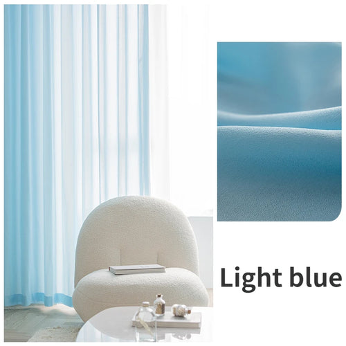 Rideau minimaliste translucide plissé isolant pour salon chambre - vue 11 sur 10