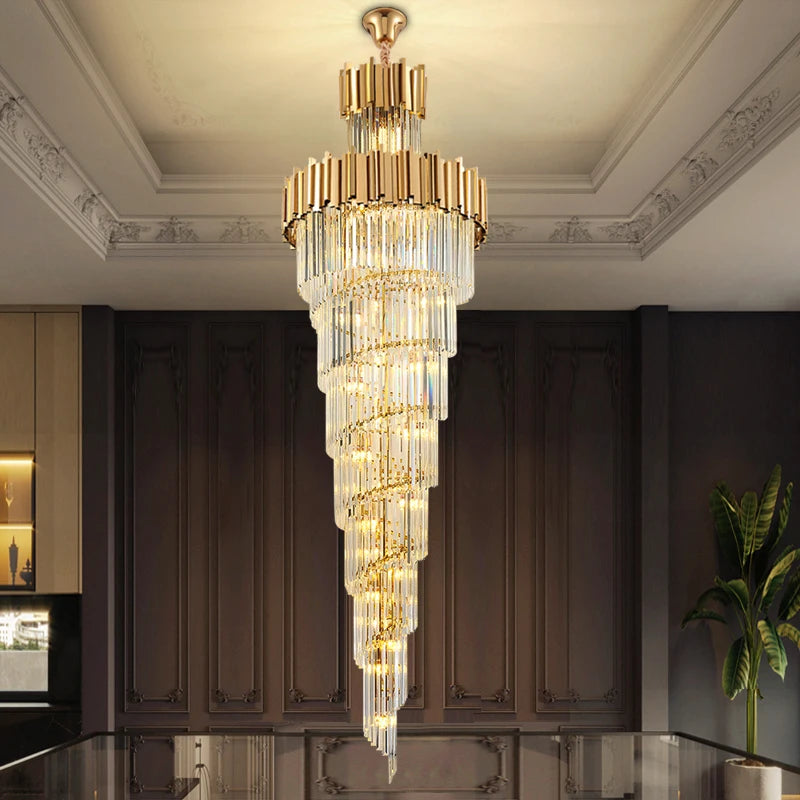 lustre moderne en cristal pour décoration intérieure élégante et lumineuse - vue 2 sur 6