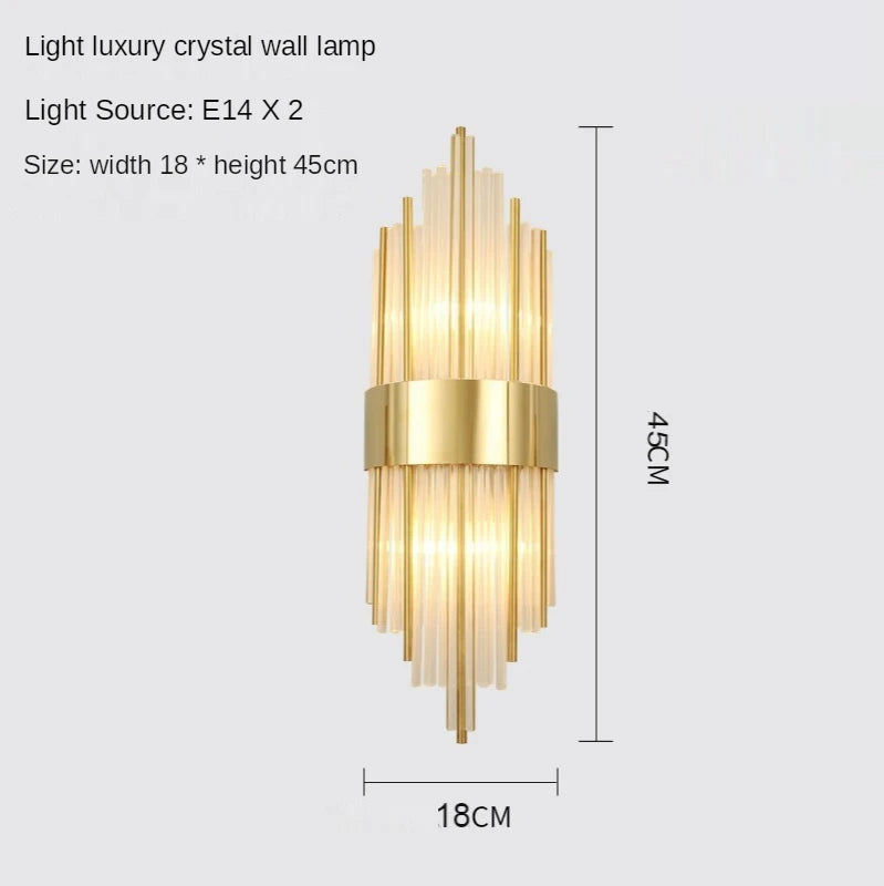 applique murale led en cristal design nordique élégant - vue 9 sur 12