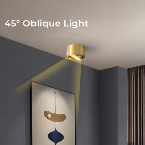 downlight led en cuivre spots réglables cob pour décor maison - vue 3 sur 8