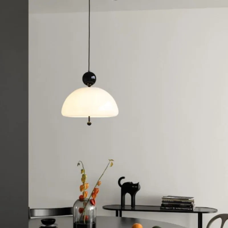 Suspension LED nordique en verre champignon