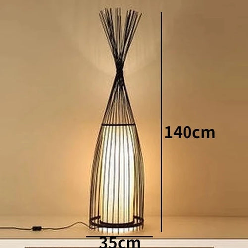 Lampadaire en bambou de style chinois - vue 10 sur 9