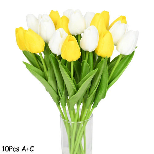 lot de 10 tulipes artificielles pour décoration de mariage et jardin - vue 29 sur 33