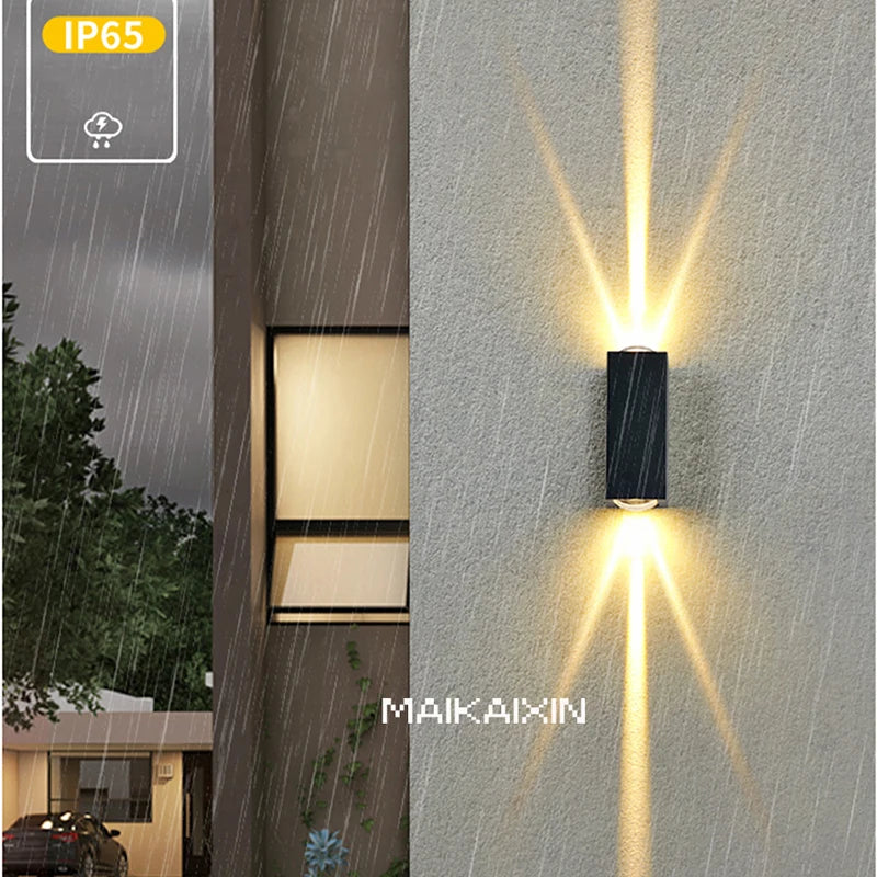 Décorer les applique murale LED à faisceau linéaire en aluminium COB lumière extérieure 6W 12W étanche IP65 appliques de porche haut et bas AC110 220V - vue 4 sur 8
