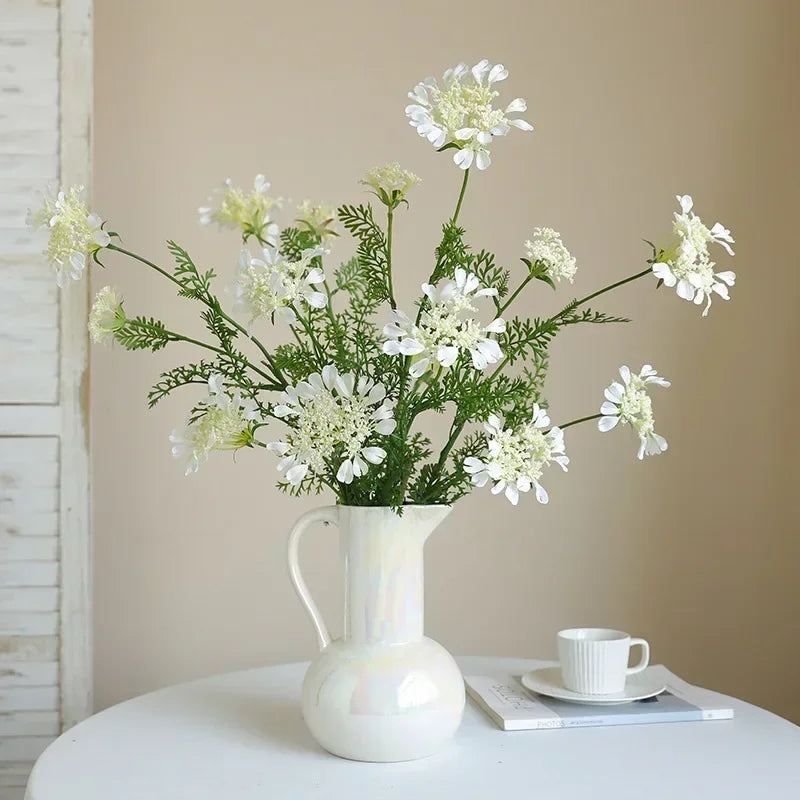 fleurs artificielles en dentelle flocons de neige décorations jardin - vue 4 sur 9