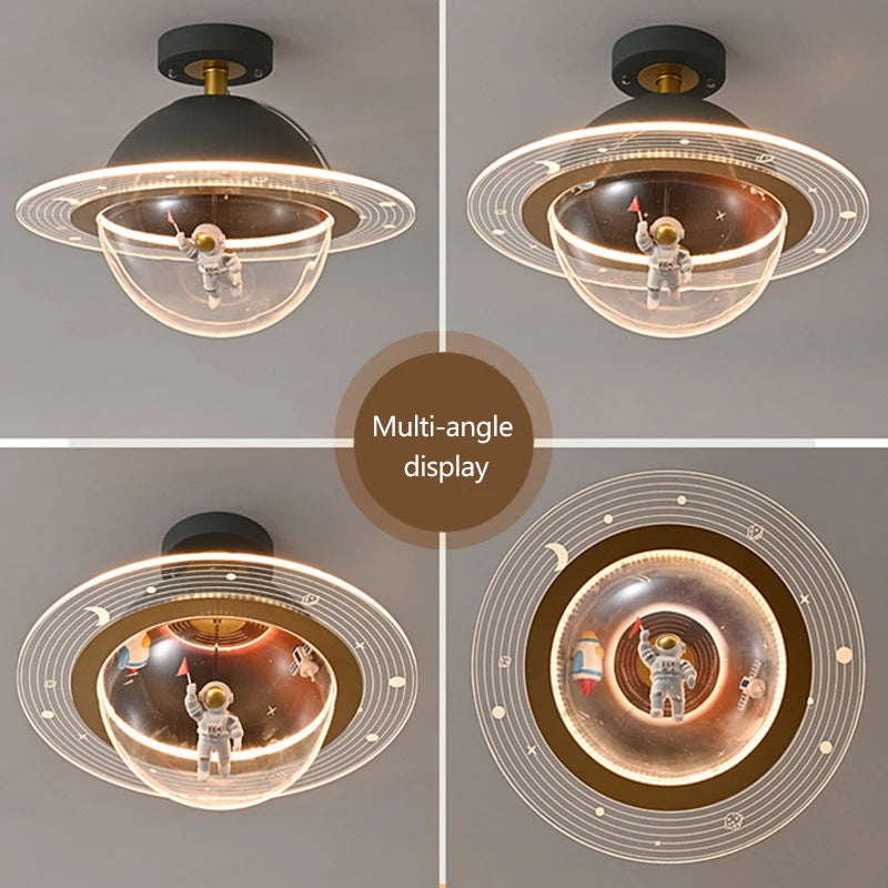 plafonnier led créatif astronaute pour chambre d'enfant nouvelle collection - vue 5 sur 7