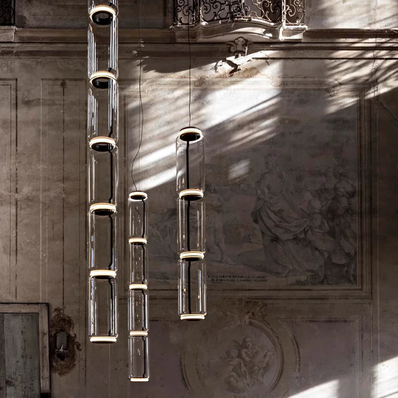 Lampe suspension moderne italie design LED transparent