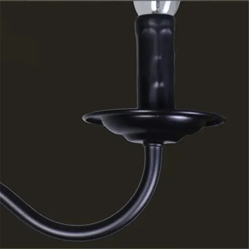 lustre rétro industriel en fer imitation bougie pour décoration intérieur - vue 7 sur 11