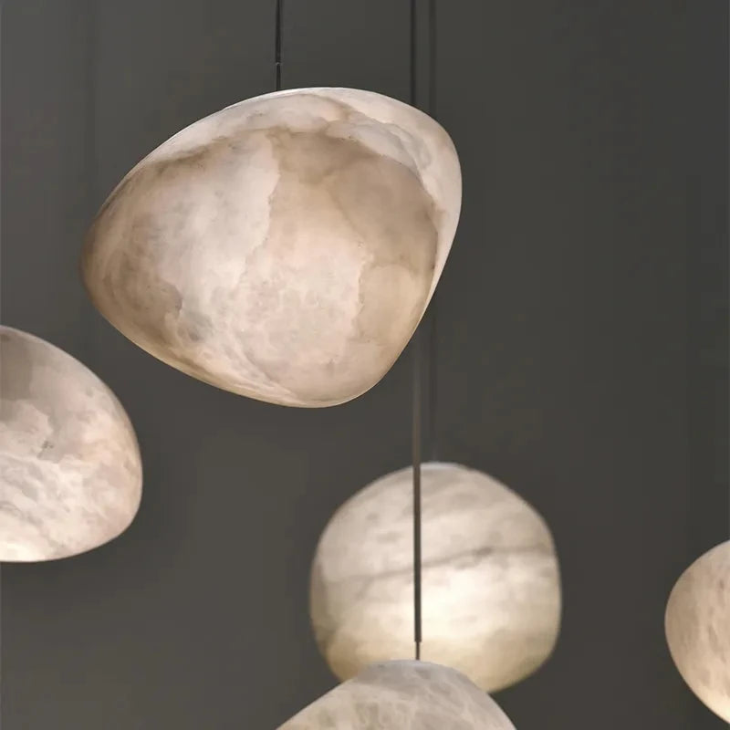 Suspension led en gypse flocon de neige avec texture marbre - vue 5 sur 10