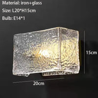 applique murale carrée en verre à motif d'eau moderne