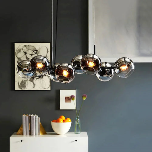 lustre moderne en verre pour bar et table à manger - vue 2 sur 8