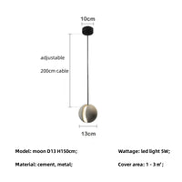 lustre moderne nordique led créatif design lune planète