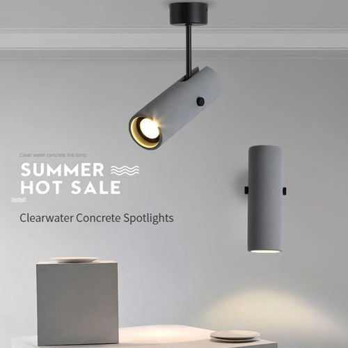 applique murale rétro en ciment rotatif avec lampes led pivotantes - vue 2 sur 8
