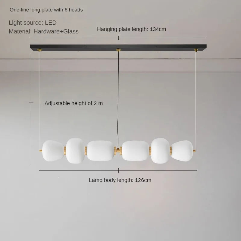 lustre led en verre design minimaliste artistique pour intérieur créatif - vue 12 sur 12