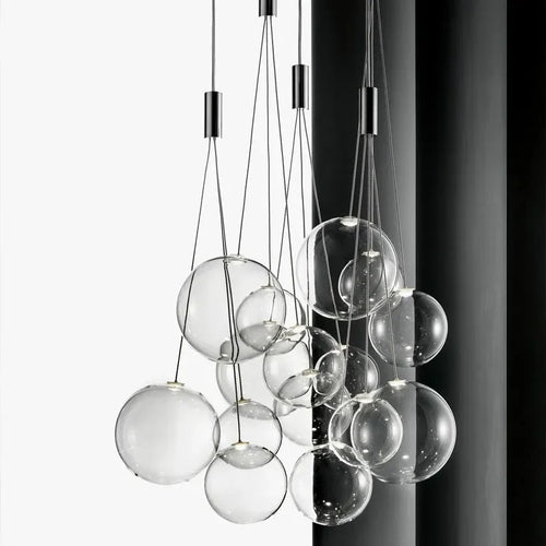 sandyha suspension led avec boules de verre pour décoration intérieure