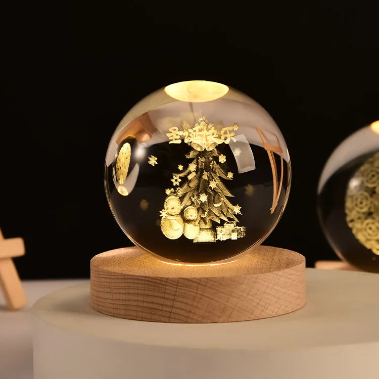 boule de cristal 3D système solaire gravé cadeau décoratif - vue 31 sur 32