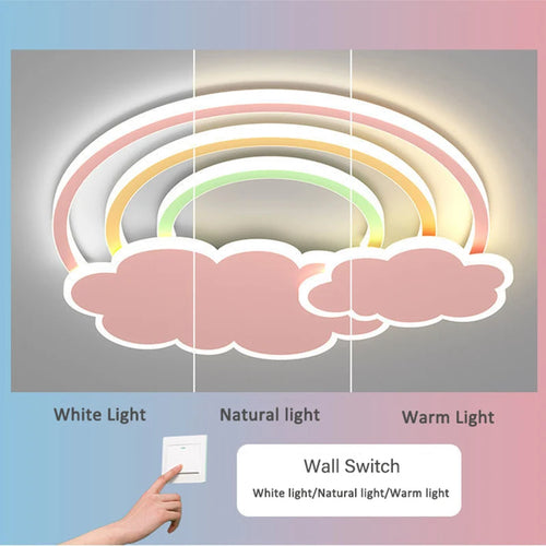 plafonnier nuage arc-en-ciel pour chambre d'enfant décorative et chaleureuse - vue 6 sur 8
