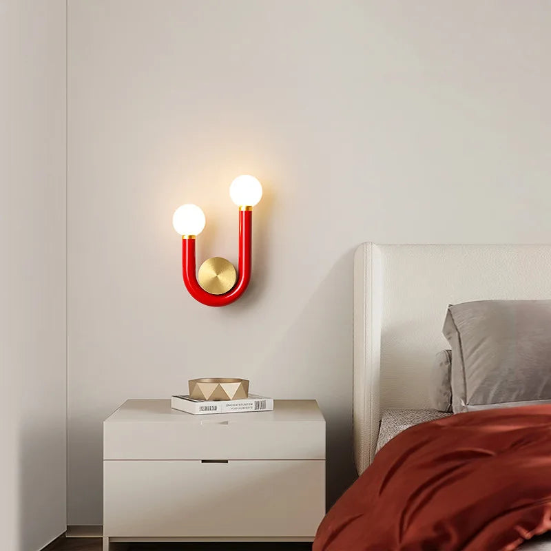 applique murale en métal tube en u décoration artistique éclairage nordique - vue 4 sur 11