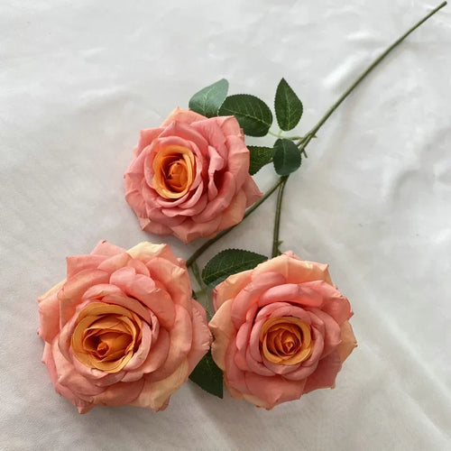 fleurs artificielles en velours roses décoratives pour intérieur - vue 14 sur 14