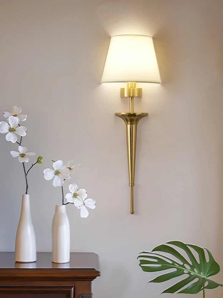 applique murale classique en cuivre led pour décoration maison