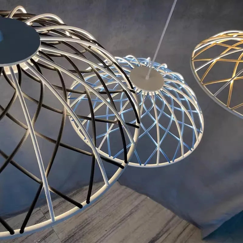 plafonnier moderne en corde tressée pour décoration intérieure