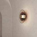 Applique murale led verre ambre noir doré