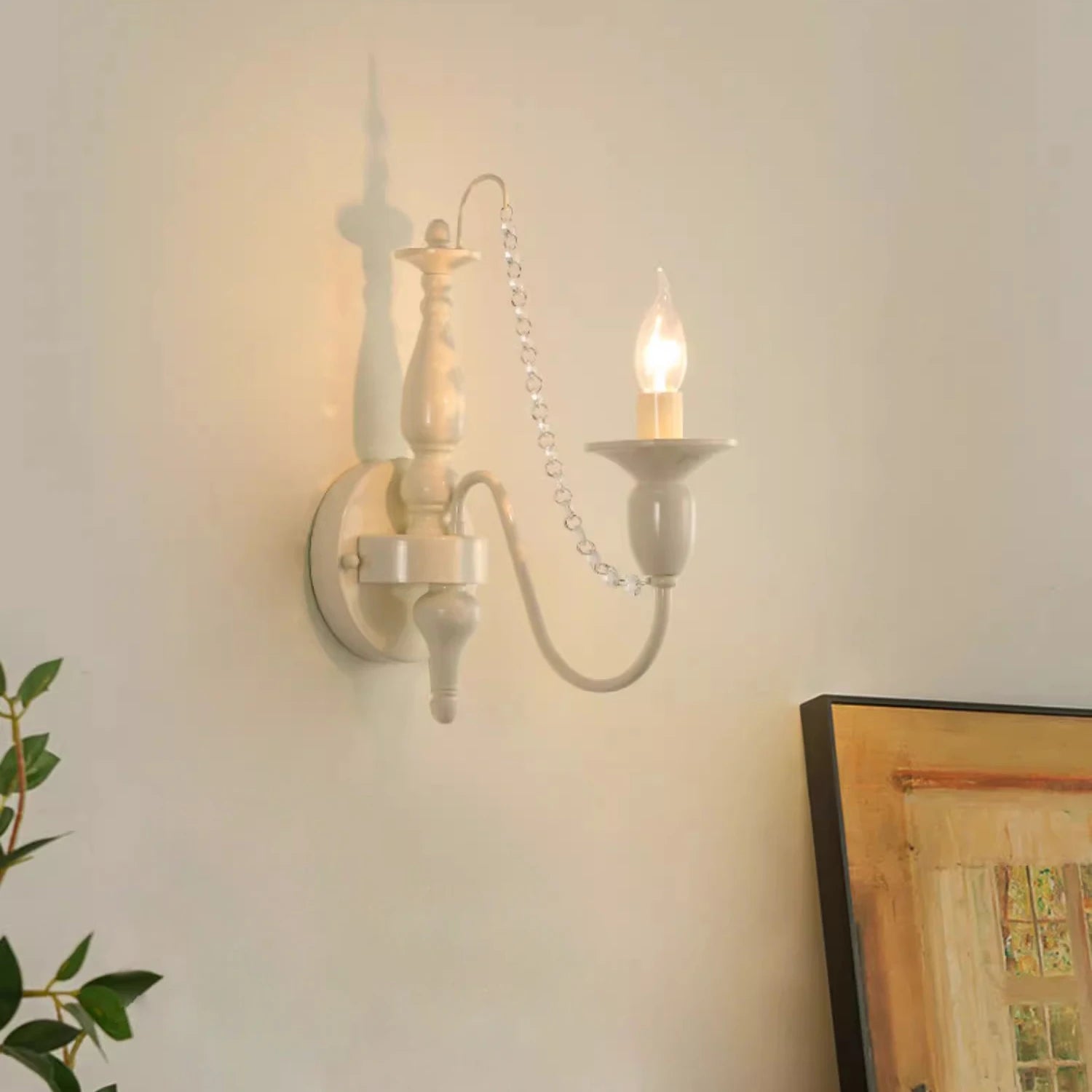 applique murale rétro française en cristal style rustique décoration murale - vue 3 sur 8