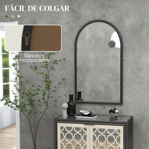 miroir mural en bois avec cadre de fenêtre élégant - vue 4 sur 8
