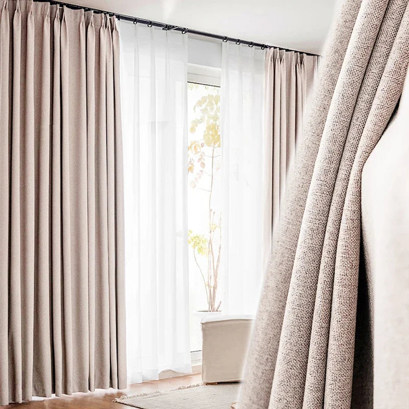 Rideau occultant aspect lin moderne salon chambre